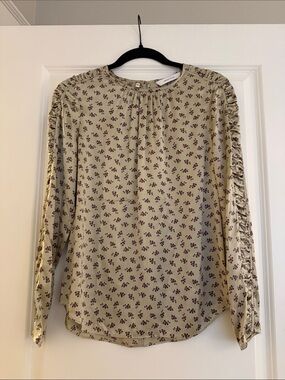 Womens Long-Sleeve Silk Blouse